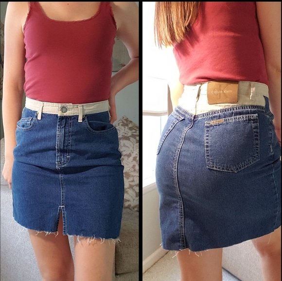 Calvin Klein Dresses & Skirts - 90s Vintage Calvin Klein Denim Jean Skirt